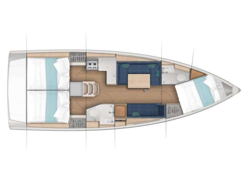 План яхты Sun Odyssey 380
