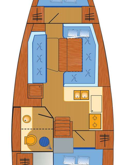 Piano della barca Sun Odyssey 389