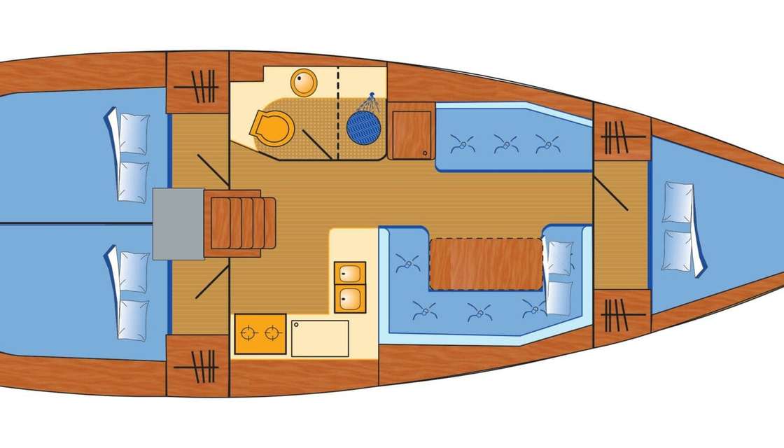Piano della barca Sun Odyssey 389