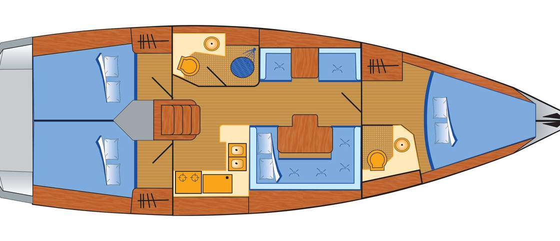 План яхты Sun Odyssey 409