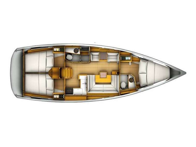 Layout of the boat Sun Odyssey 409
