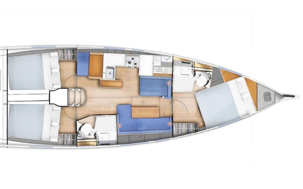 Piano della barca Sun Odyssey 410