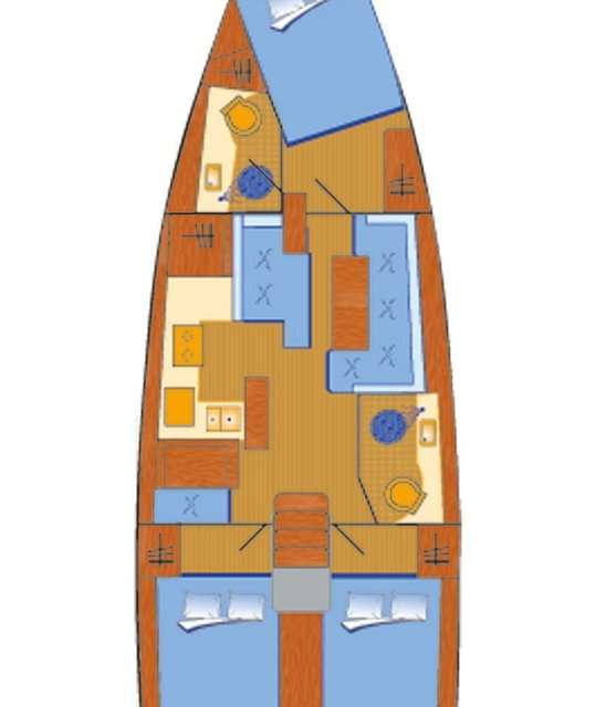 План яхты Sun Odyssey 410