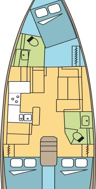 План яхты Sun Odyssey 410
