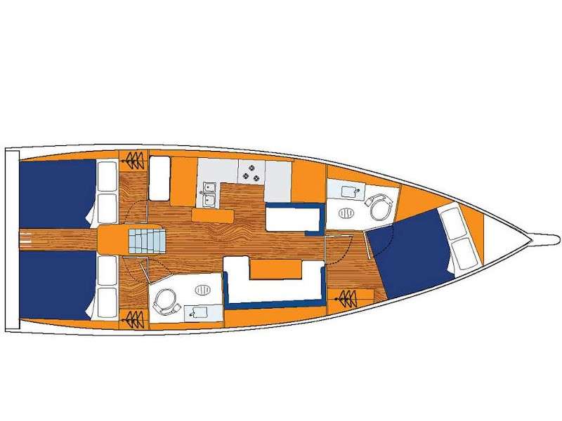 Plans du bateau Sun Odyssey 410