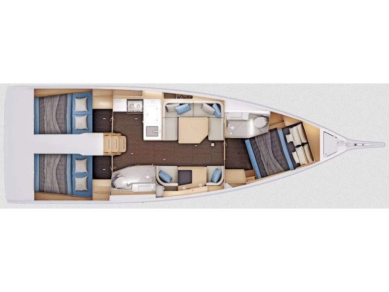 Layout of the boat Sun Odyssey 415