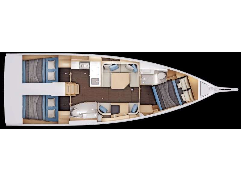 Layout of the boat Sun Odyssey 415