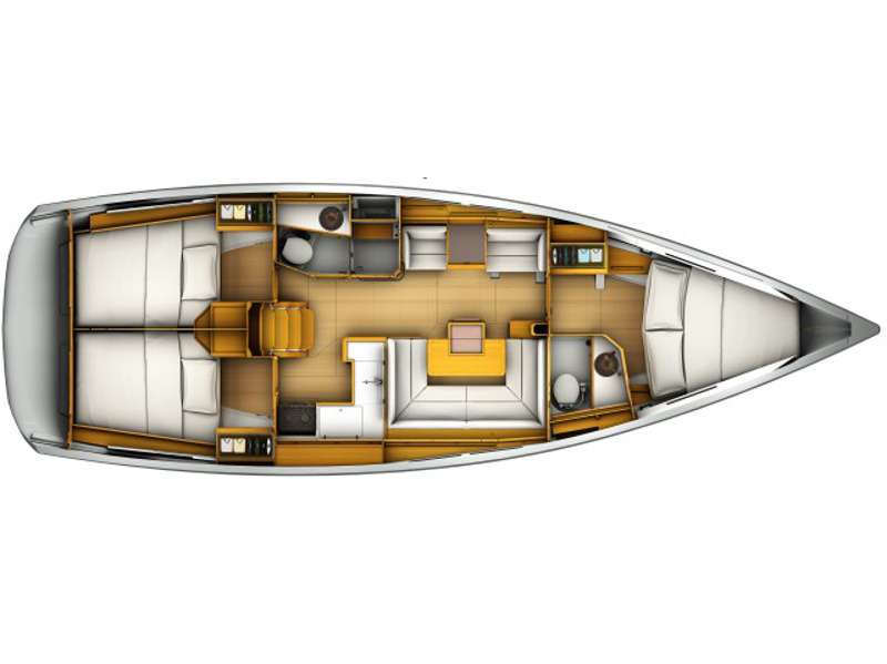 Layout of the boat Sun Odyssey 419