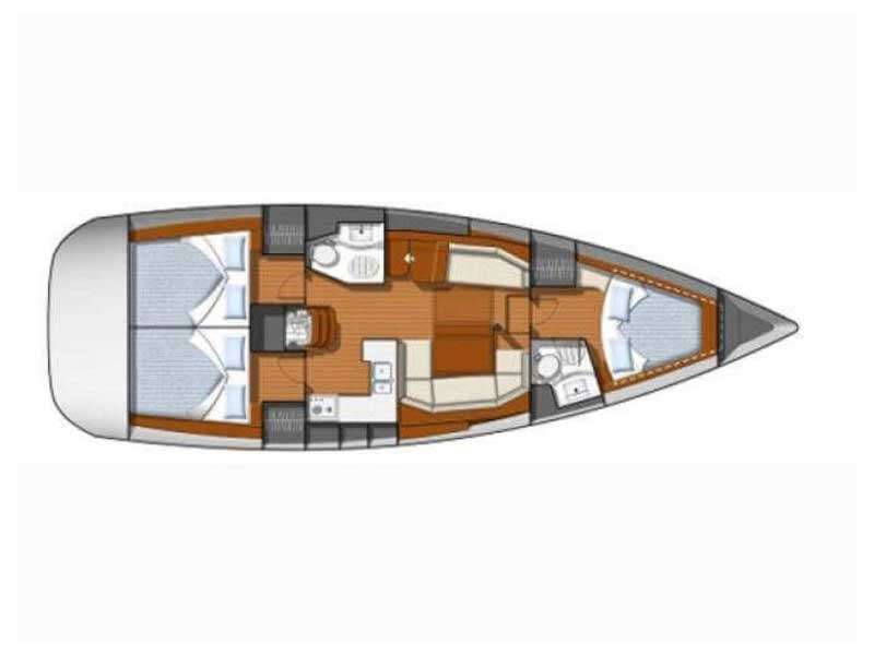 Layout of the boat Sun Odyssey 42 DS