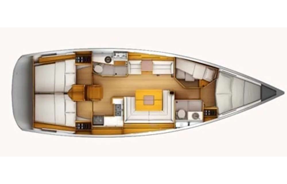 Distribución del barco Sun Odyssey 439