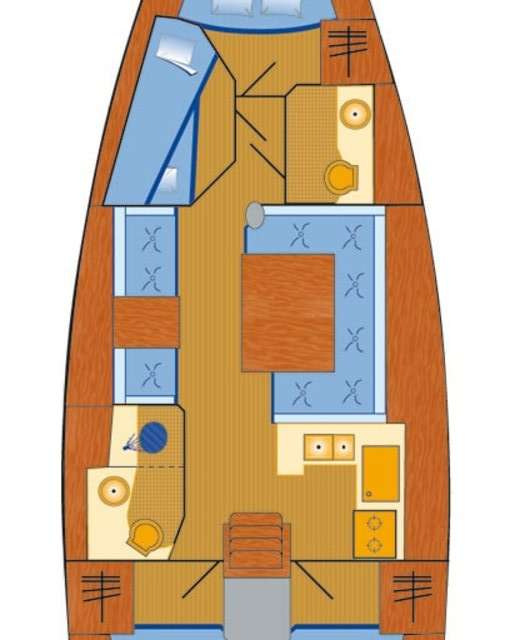 Distribución del barco Sun Odyssey 439