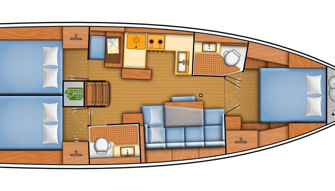 Plans du bateau Sun Odyssey 440