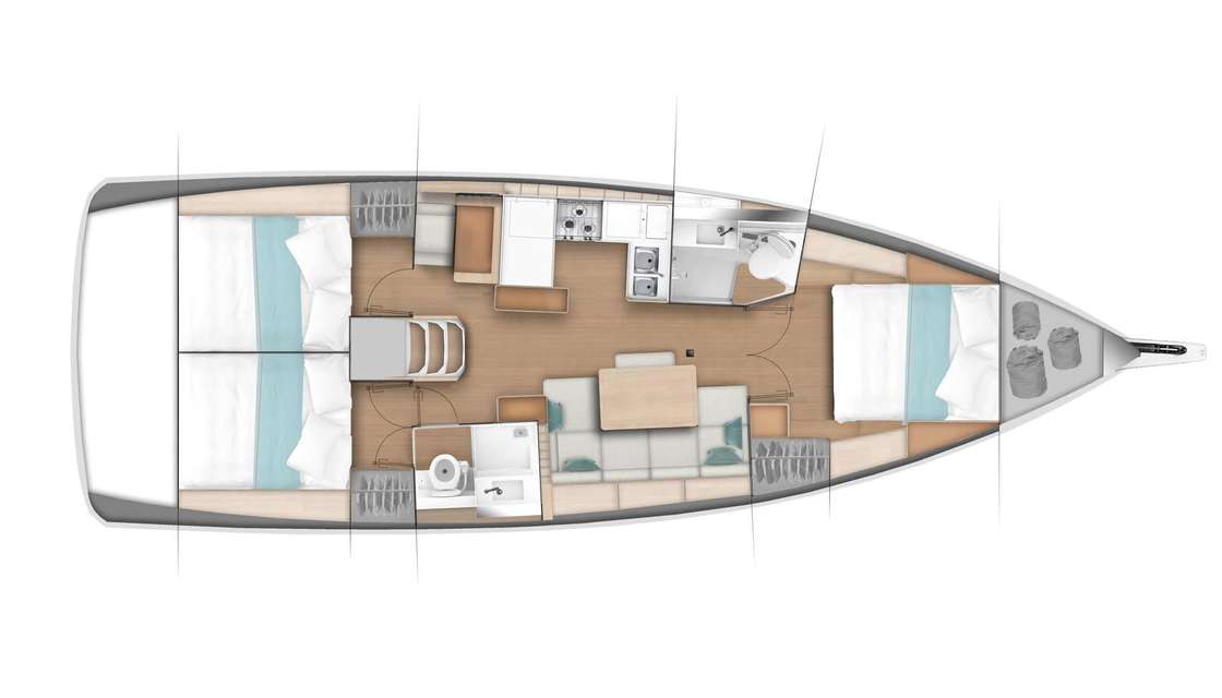 Plans du bateau Sun Odyssey 440