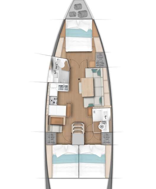 Piano della barca Sun Odyssey 440