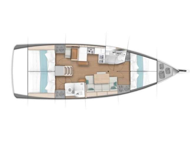 Distribución del barco Sun Odyssey 440