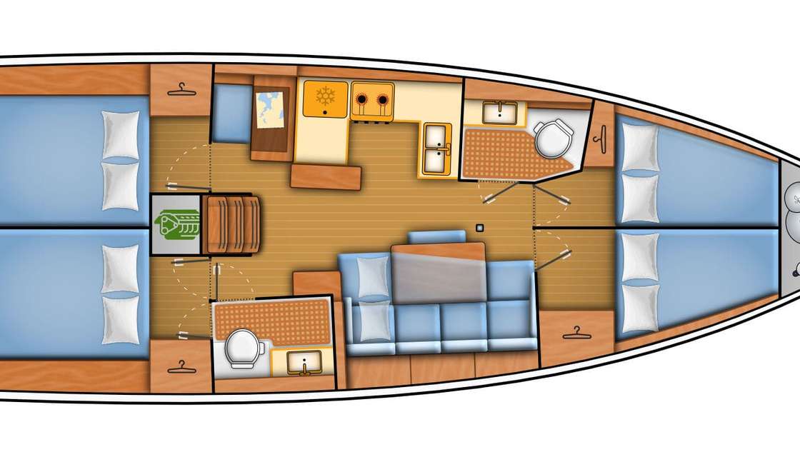 Plans du bateau Sun Odyssey 440