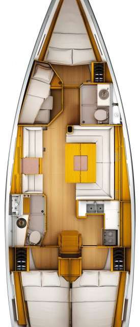 Layout of the boat Sun Odyssey 449