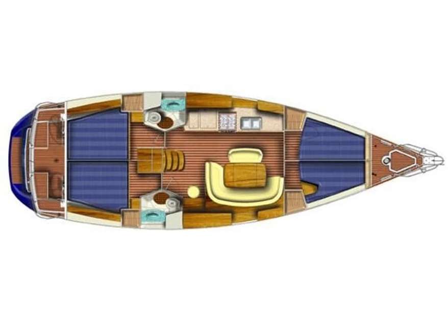 Layout of the boat Sun Odyssey 45