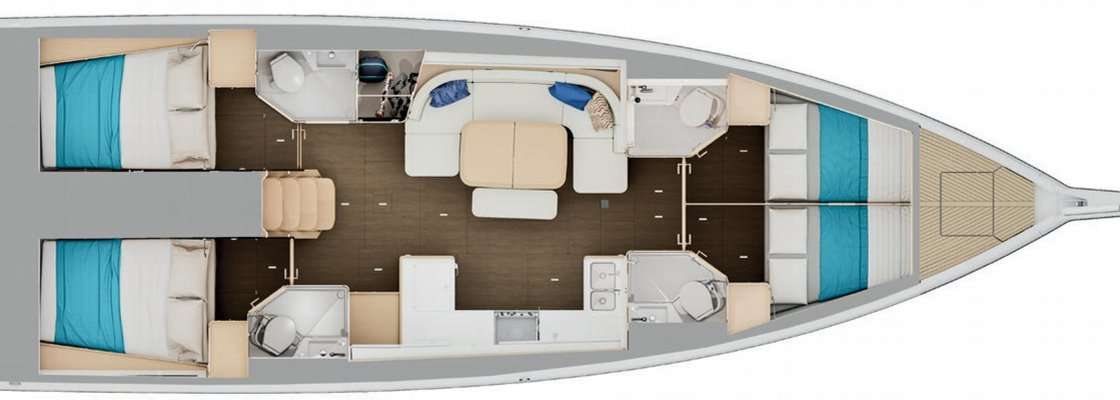 Distribución del barco Sun Odyssey 455