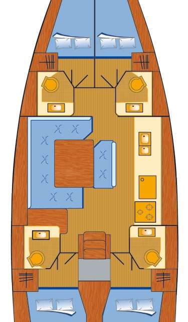 Distribución del barco Sun Odyssey 479