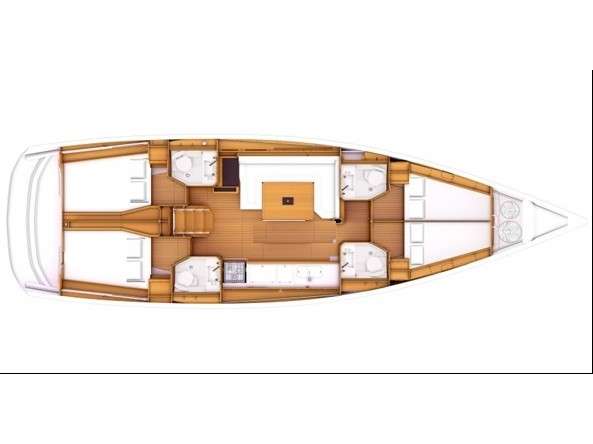 Layout of the boat Sun Odyssey 479