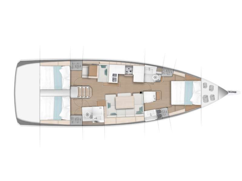 Piano della barca Sun Odyssey 490