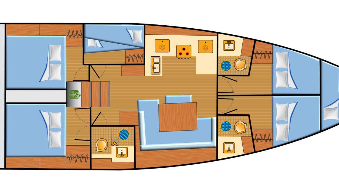 План яхты Sun Odyssey 490