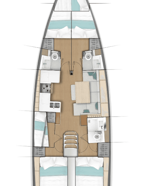 План яхты Sun Odyssey 490