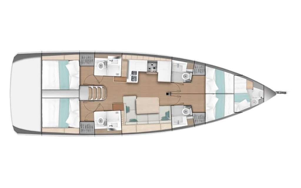 План яхты Sun Odyssey 490