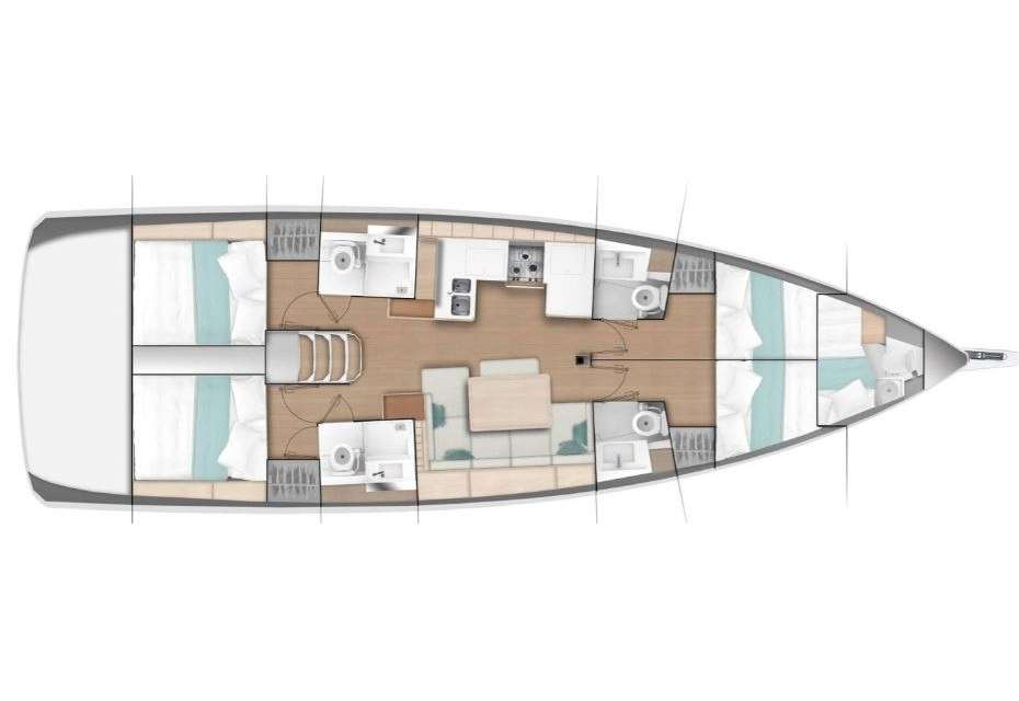 Plans du bateau Sun Odyssey 490