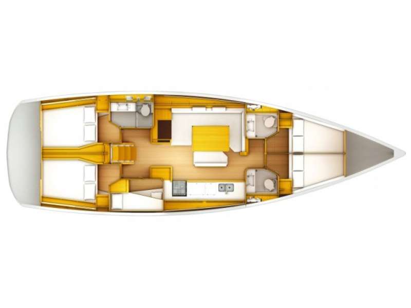 Distribución del barco Sun Odyssey 519