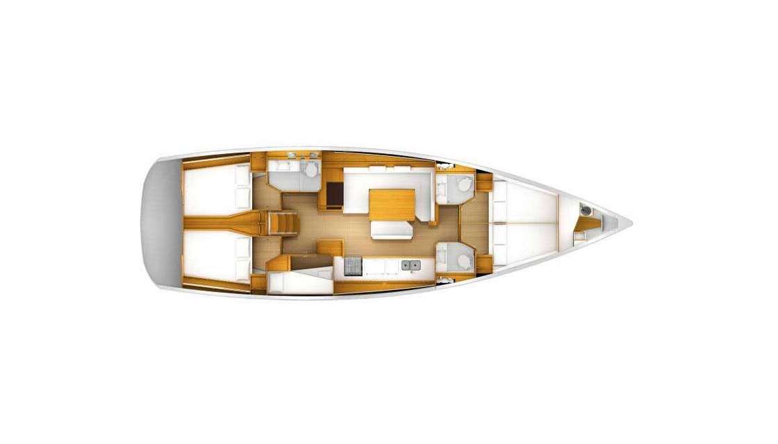 Layout of the boat Sun Odyssey 519