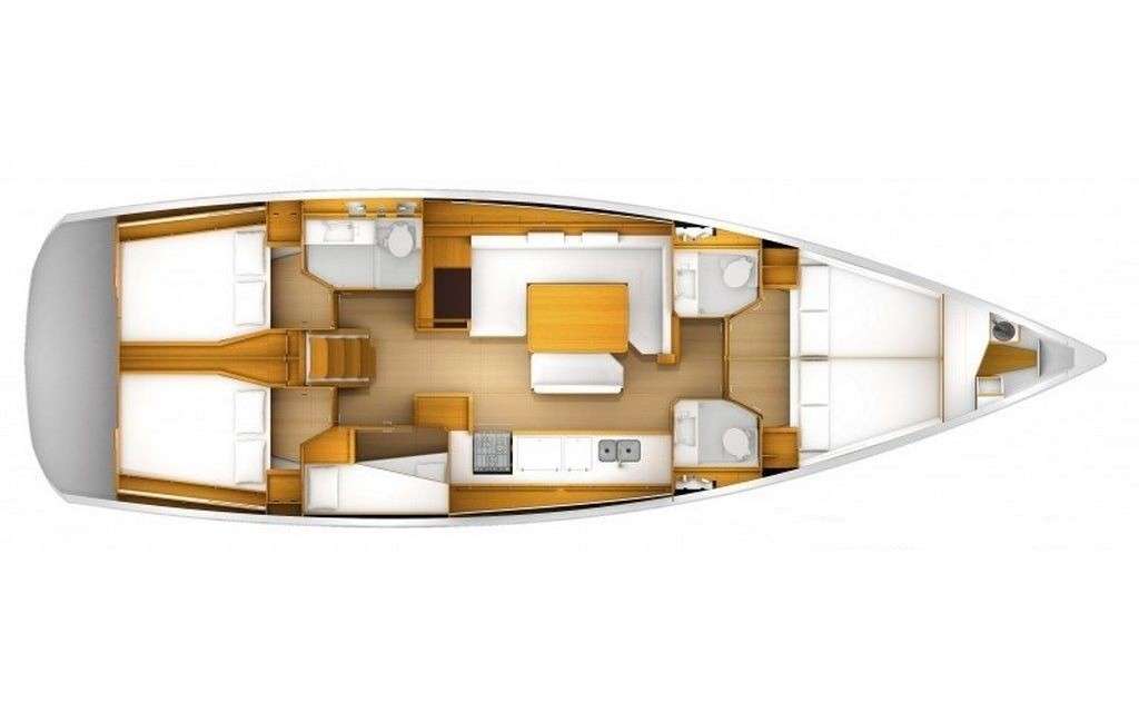 Distribución del barco Sun Odyssey 519