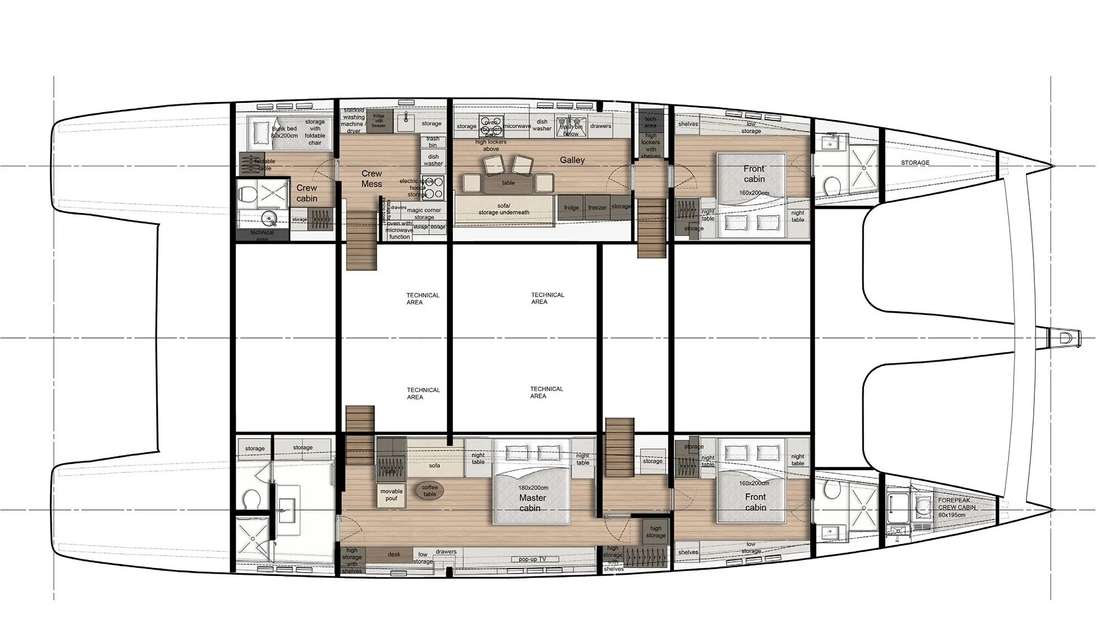 Plans du bateau Sunreef 80 Eco