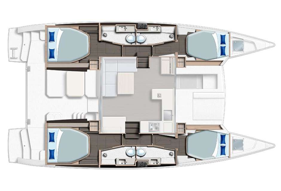 Layout of the boat Leopard 42