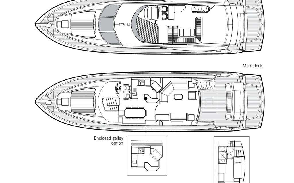Distribución del barco Predator 74