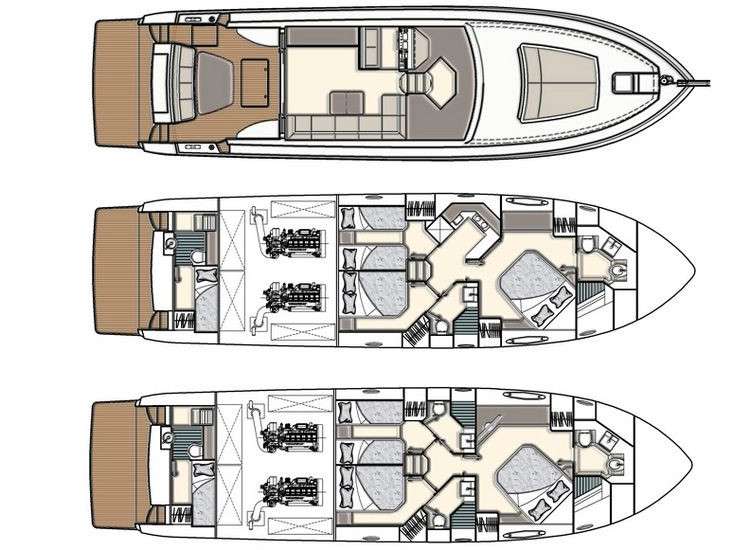 План яхты Uniesse 55 Fly