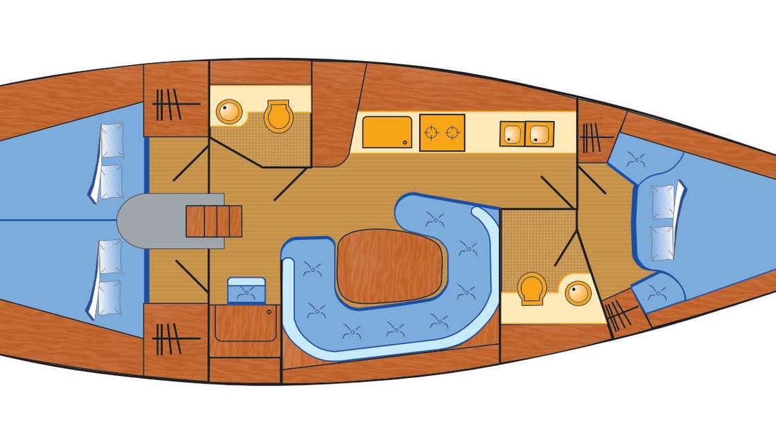 Layout of the boat Vilm 41 CR