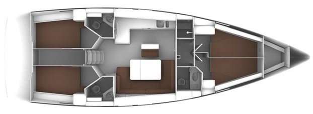 Layout of the boat Bavaria Cruiser 46