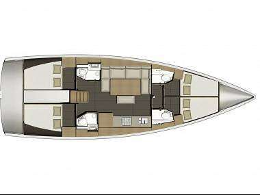 Layout of the boat Dufour 460 Grand Large