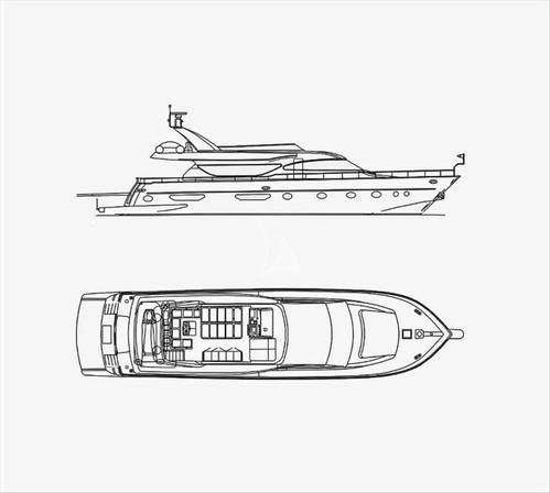 Layout of the boat Alalunga 78 Fly