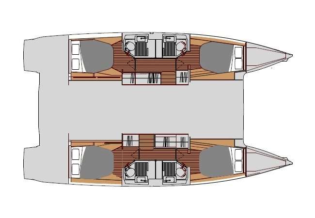 Layout of the boat Astrea 42