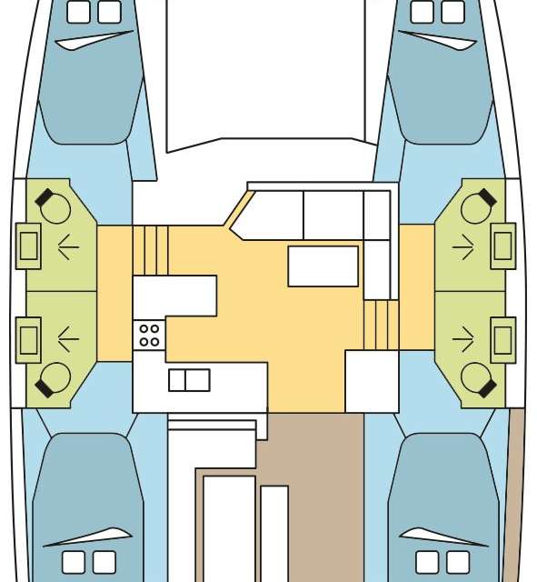 Distribución del barco Astrea 42