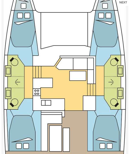 Distribución del barco Astrea 42