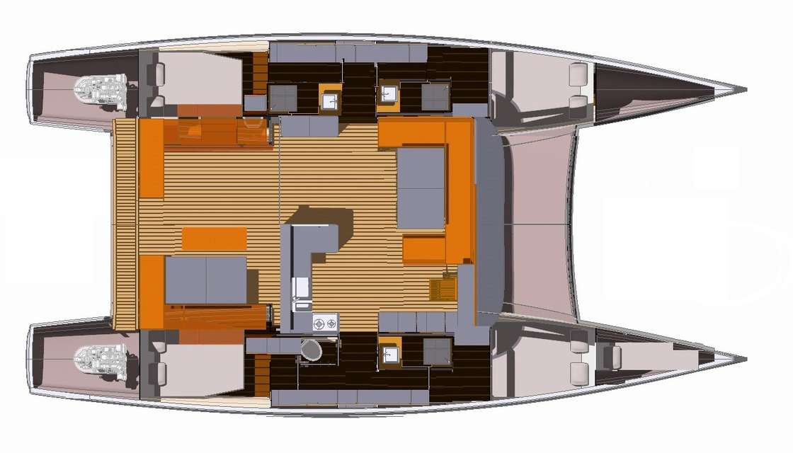 Distribución del barco Aventura 43