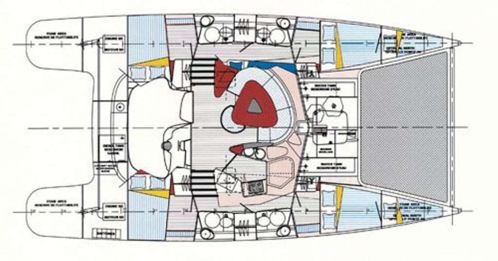 Layout of the boat Bahia 46