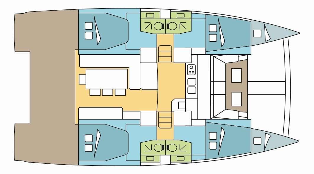 Layout of the boat Bali 4.1