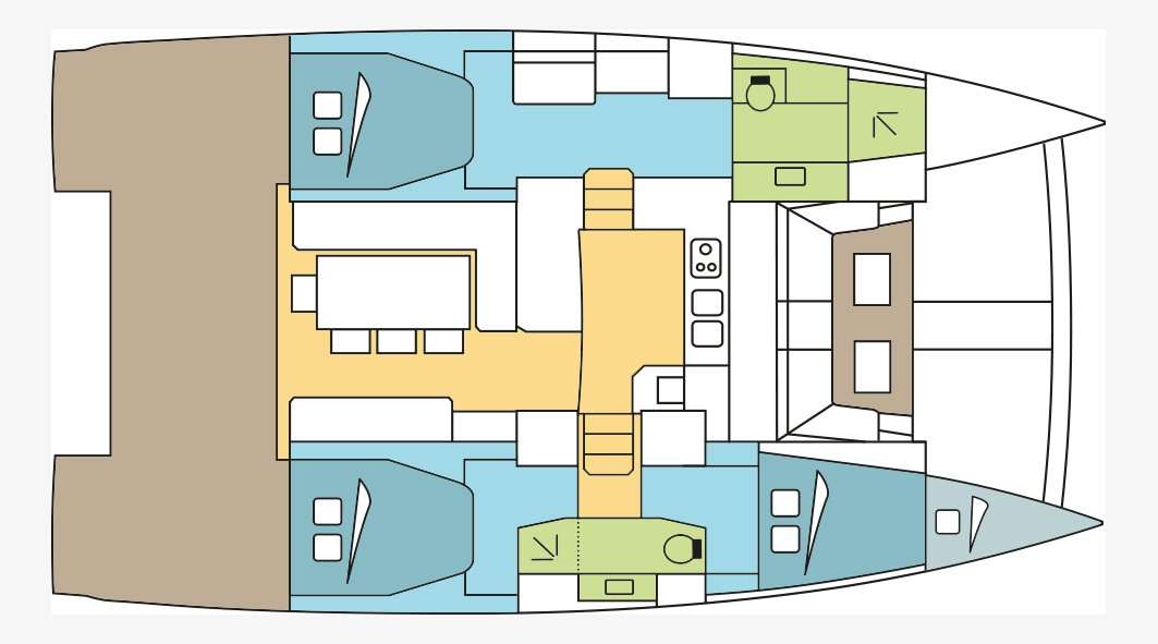 Distribución del barco Bali 4.1