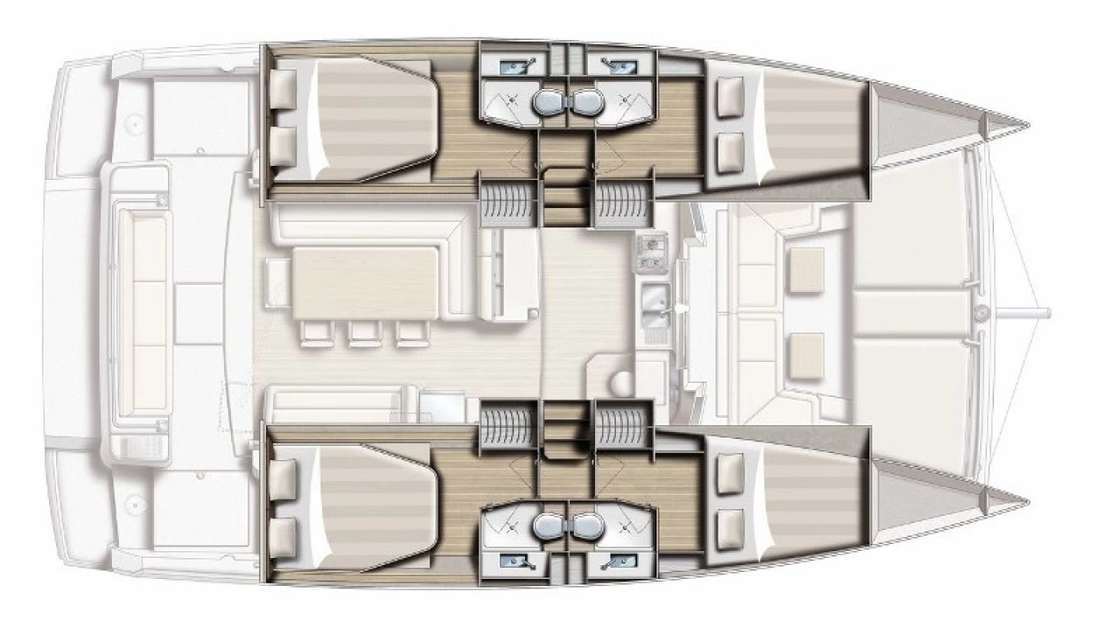 Layout of the boat Bali 4.1