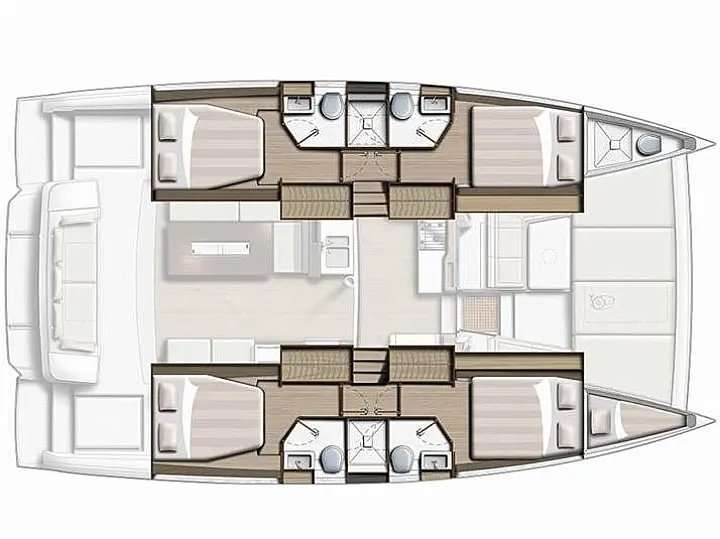 Layout of the boat Bali 4.2